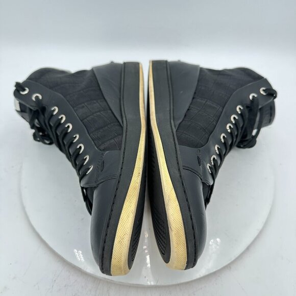 Fendi Men Size 9 Black Leather Printed High Top Lace Up Casual Shoes - Picture 8 of 13